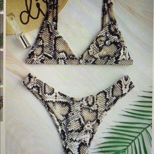 Snakeskin Print Bikini Set
